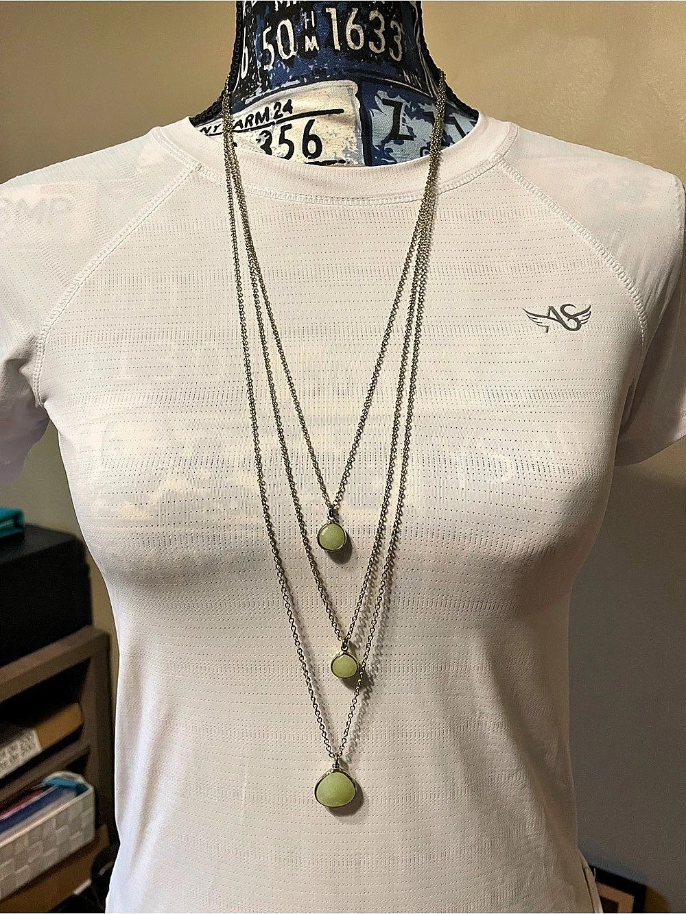 LOFT Layered Green Pendant Necklace